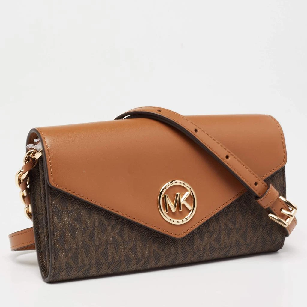 商品[二手商品] Michael Kors|MICHAEL Michael Kors Brown Signature Coated Canvas And Leather Wallet on Chain,价格¥1223,第3张图片详细描述