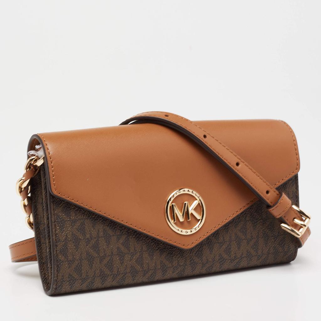 商品[二手商品] Michael Kors|MICHAEL Michael Kors Brown Signature Coated Canvas And Leather Wallet on Chain,价格¥2400,第5张图片详细描述