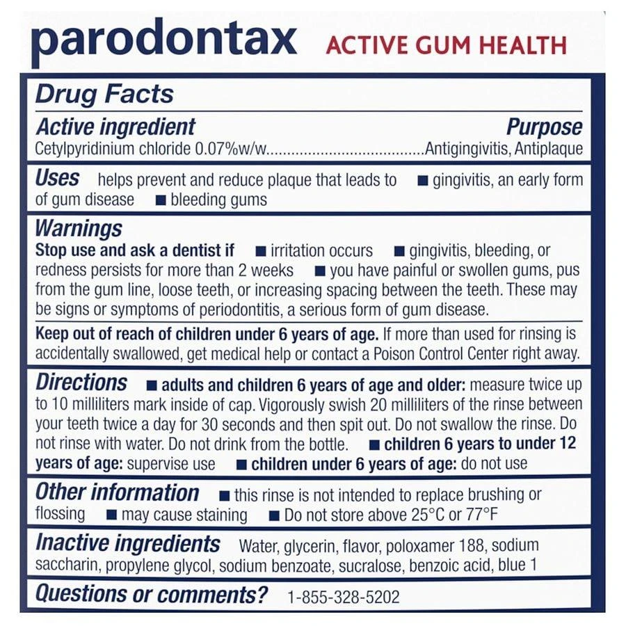 商品PARODONTAX|Mouthwash Active Gum Health Fresh Mint,价格¥72,第3张图片详细描述