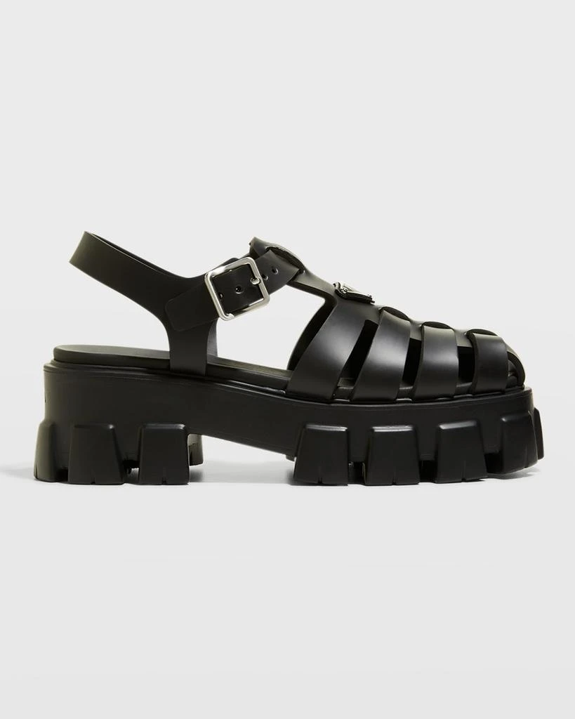 商品Prada|Rubber Logo Chunky-Sole Fisherman Sandals,价格¥6877,第1张图片