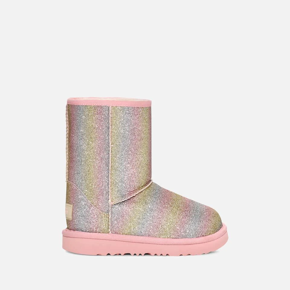 商品UGG|UGG KIDS’ CLASSIC II GLITTERED FAUX SUEDE AND FAUX SHEARLING BOOTS,价格¥633,第1张图片