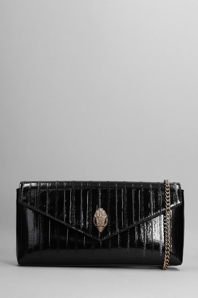 商品Kurt Geiger|Kurt Geiger Shoreditch Envelope Shoulder Bag In Black Patent Leather,价格¥2360,第1张图片