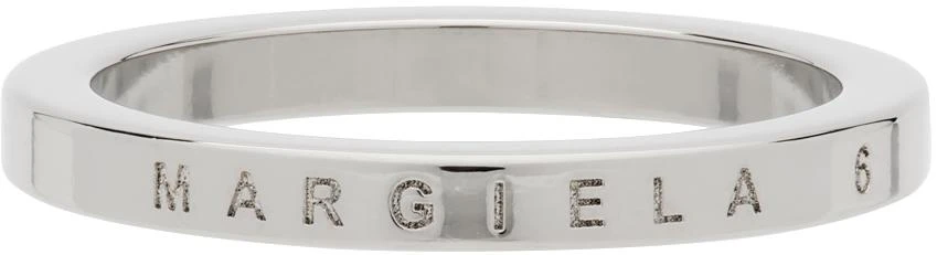 商品MAISON MARGIELA|Silver Logo 6 Slim Band Ring,价格¥692,第1张图片