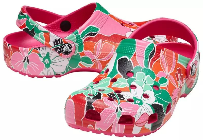 商品Crocs|Crocs Classic Tropical Flower Clogs,价格¥227,第4张图片详细描述