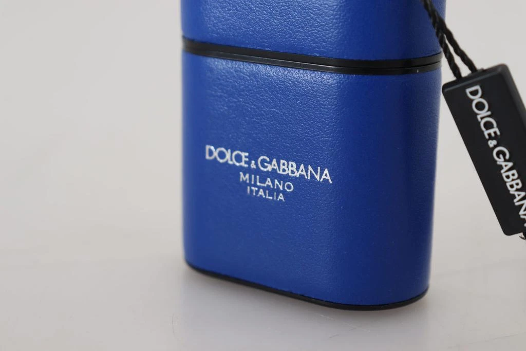 商品Dolce & Gabbana|Dolce & Gabbana Blue Leather Silver Metal Logo Airpods Case,价格¥1314,第5张图片详细描述