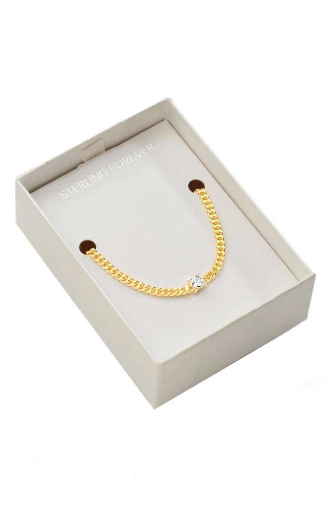 商品Sterling Forever|14k Gold Plated Cubic Zirconia Curb Chain Necklace,价格¥149,第3张图片详细描述