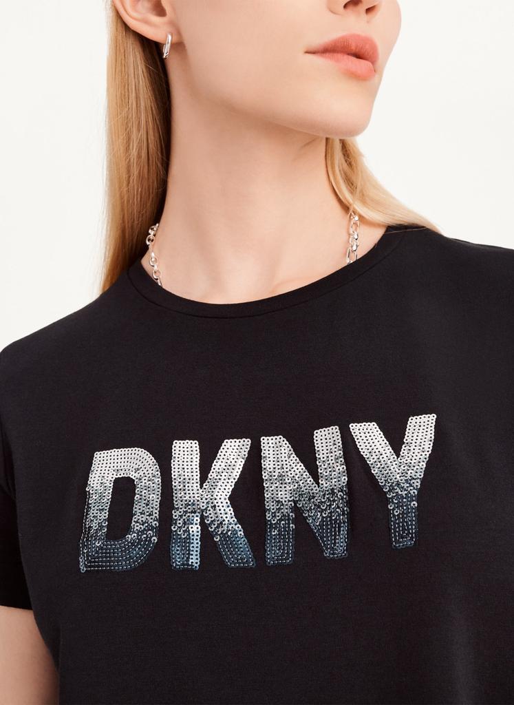 商品DKNY|Sequin Logo Tee,价格¥442,第1张图片