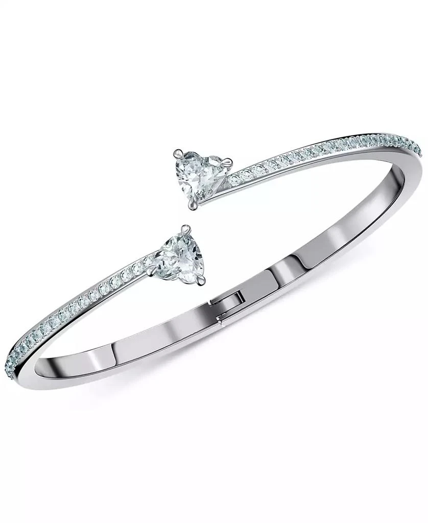 商品Swarovski|Silver-Tone Crystal Heart Bangle Bracelet,价格¥1138,第1张图片