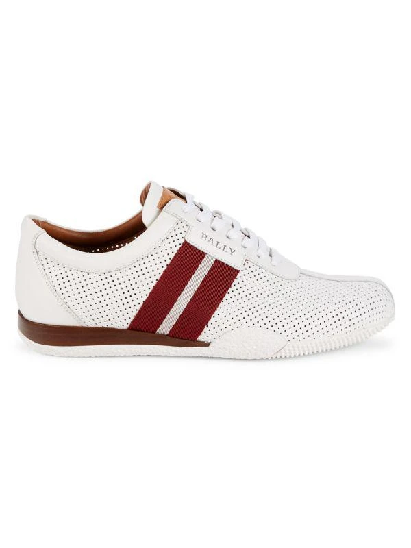 商品Bally|Frenz Striped Perforated Low Top Sneakers,价格¥2366,第1张图片