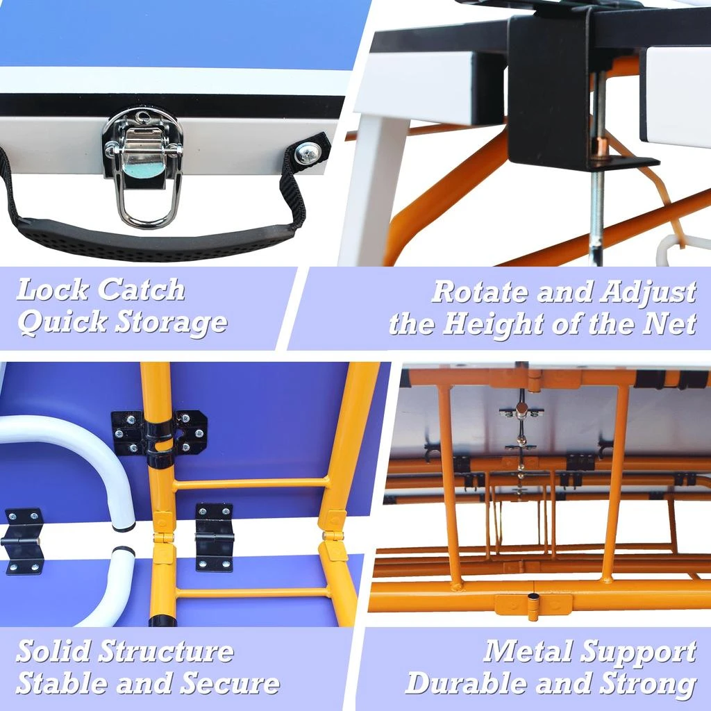 商品Streamdale Furniture|Streamdale Midsize Foldable Table Tennis Table with Paddles and Balls,价格¥4911,第4张图片详细描述