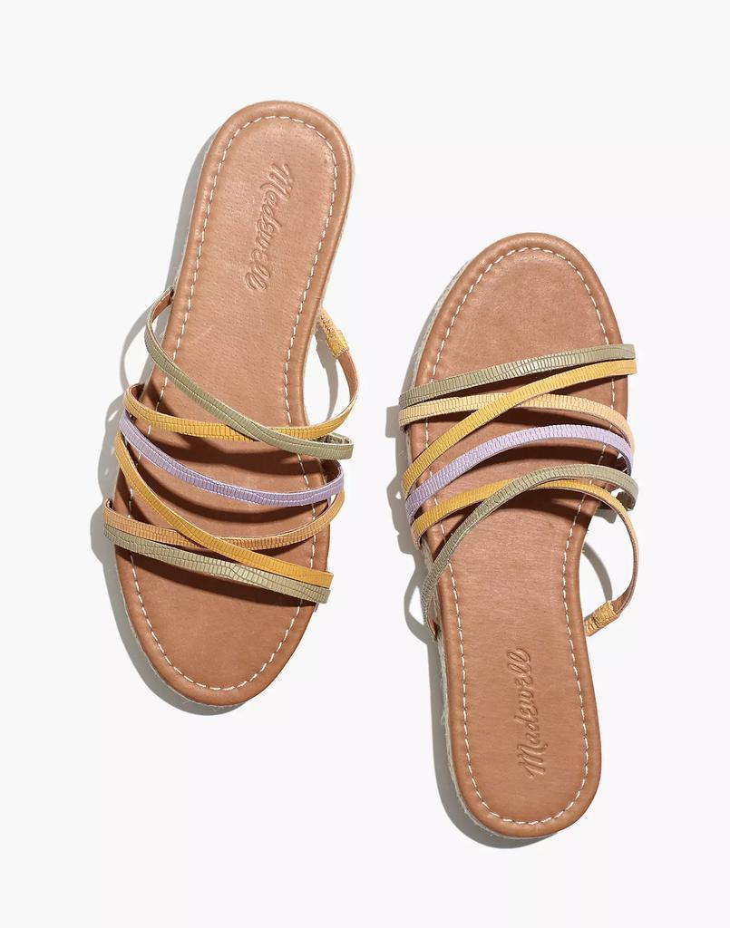 商品Madewell|The Kathryn Espadrille Slide Sandal in Colorblock Snake Embossed Leather,价格¥368,第3张图片详细描述