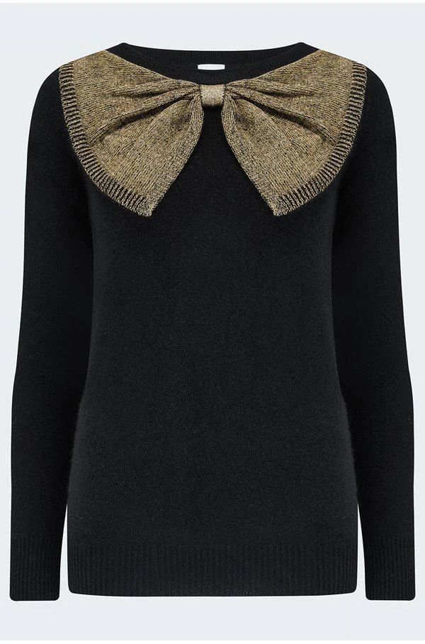 商品Madeleine Thompson|Madeleine Thompson - Cactus Top in Black Gold Bow,价格¥1719,第1张图片