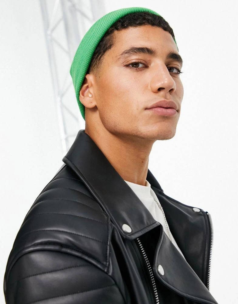 商品ASOS|ASOS DESIGN mini fisherman beanie in green,价格¥37,第3张图片详细描述