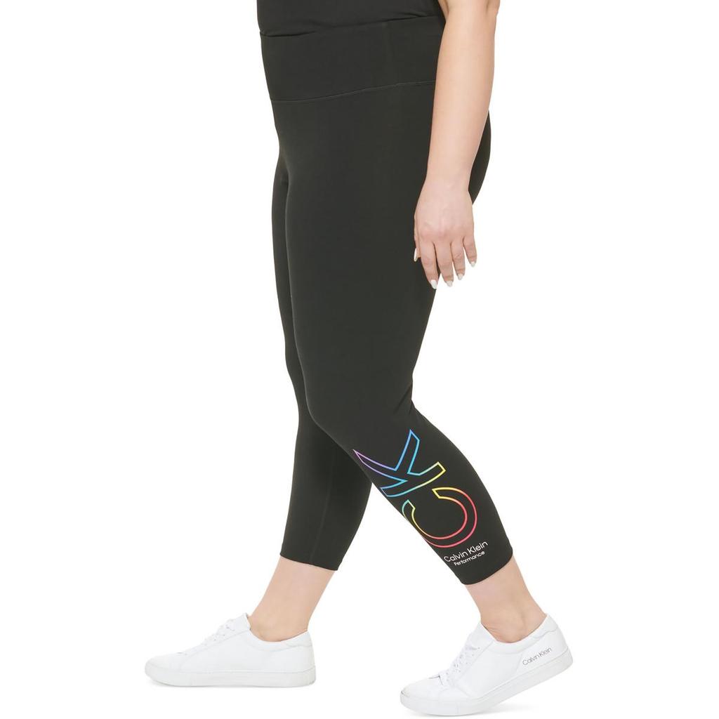 Plus Womens Logo Fitness Athletic Leggings商品第3张图片规格展示