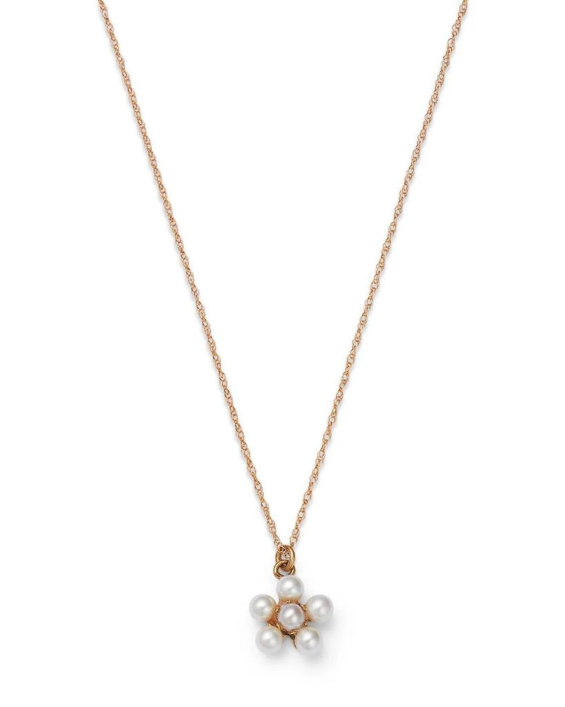 商品Bloomingdale's|Cultured Freshwater Pearl Flower Pendant Necklace in 14K Yellow Gold, 18",价格¥2944,第1张图片