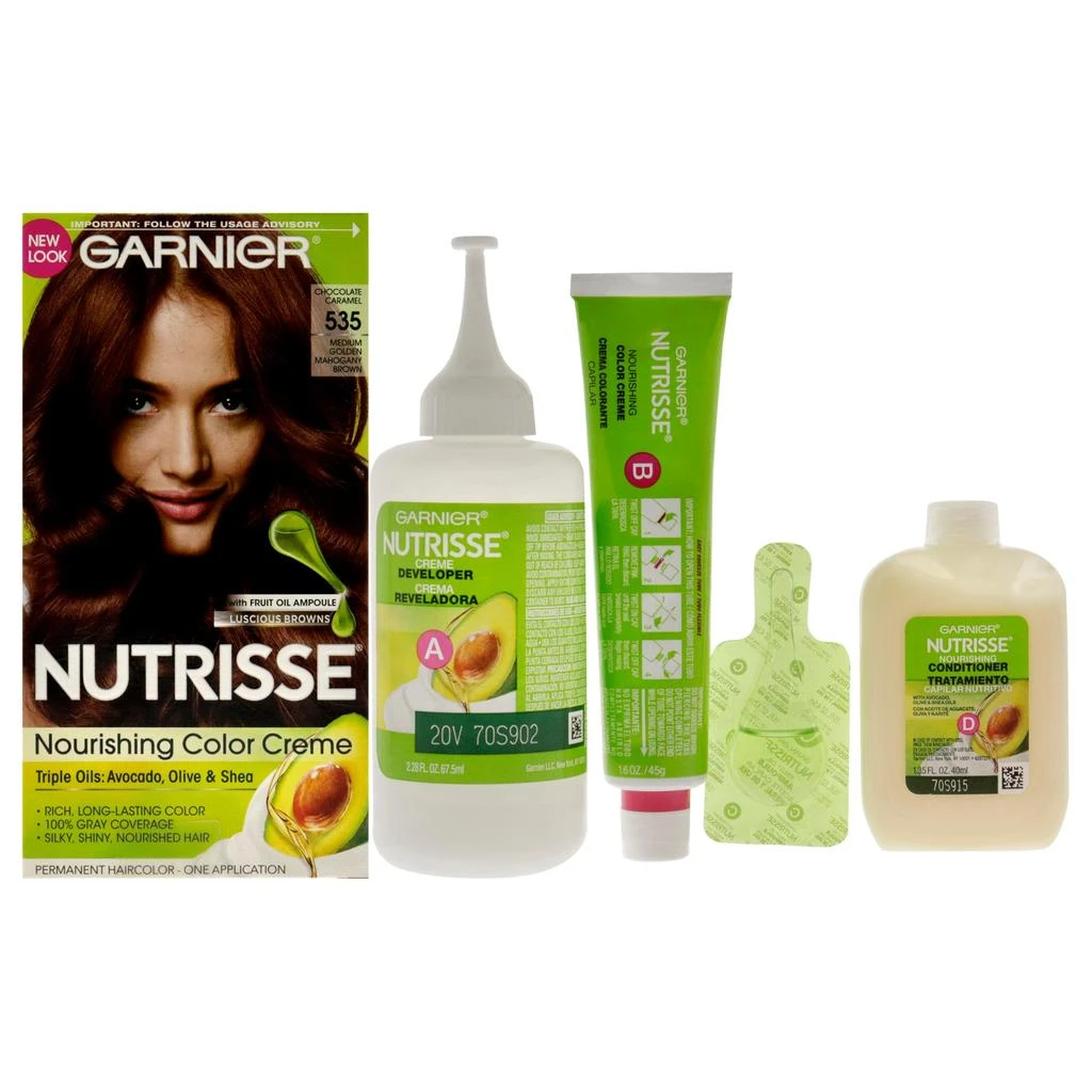 商品Garnier|Nutrisse Nourishing Color Creme # 535 Medium Golden Mahogany Brown by Garnier for Unisex - 1 Application Hair Color,价格¥114,第4张图片详细描述