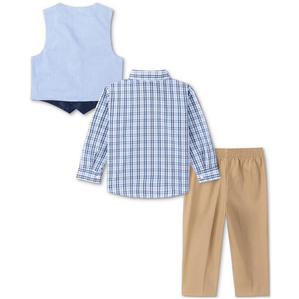 Baby Boys Shirt, Solid Twill Vest, Pants & Bowtie Set商品第4张图片规格展示