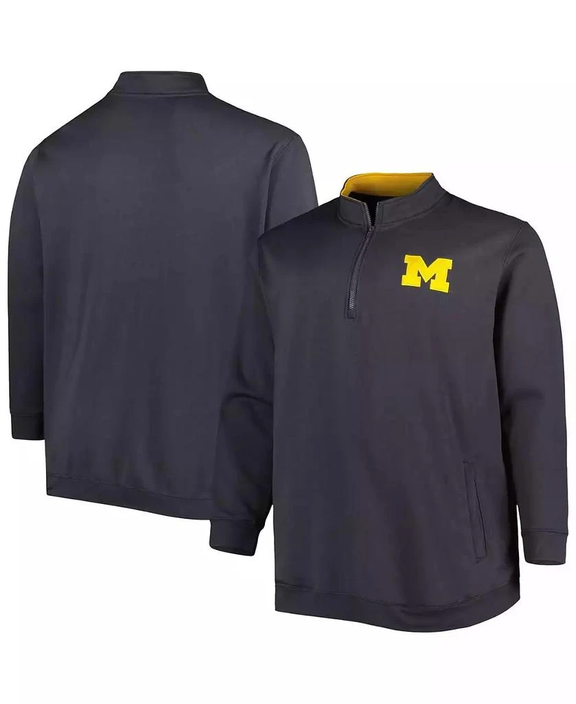 商品Colosseum|Men's Charcoal Michigan Wolverines Big and Tall Tortugas Logo Quarter-Zip Sweatshirt,价格¥301,第1张图片