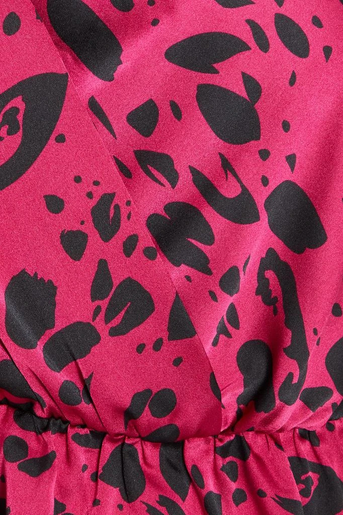 商品QUIZ|Satin Berry Animal Spot Frill Sleeve Wrap Top,价格¥61,第5张图片详细描述