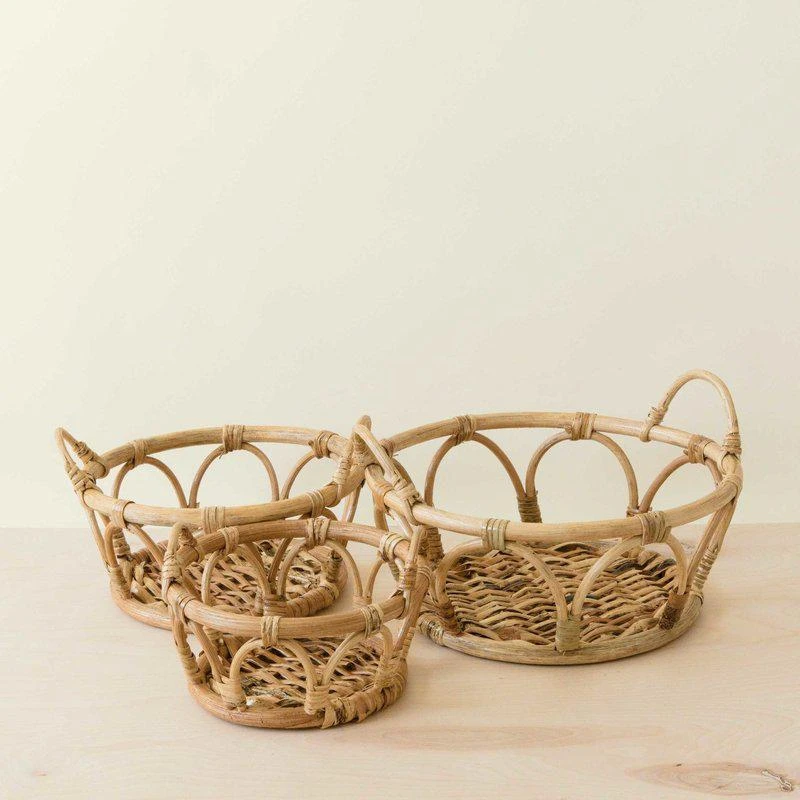 商品LIKHA|Rattan Fruit Basket  Wicker Table Basket Set Of 3,价格¥494,第2张图片详细描述