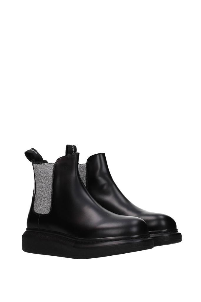 商品Alexander McQueen|Ankle boots Leather Black Silver,价格¥2998,第4张图片详细描述