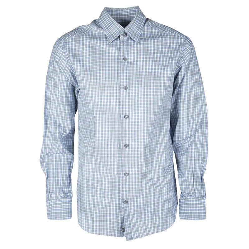 商品[二手商品] Zegna|Ermenegildo Zegna Multicolor Checked Long Sleeve Button Front Shirt M,价格¥1002,第1张图片