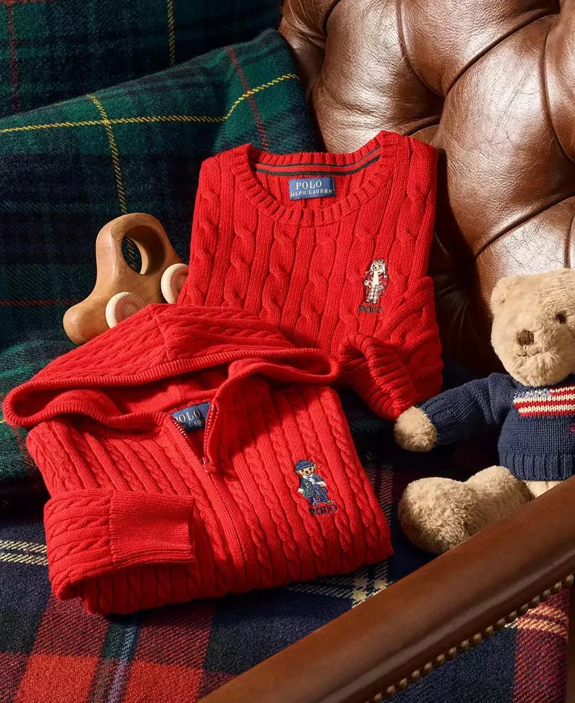 商品Ralph Lauren|Toddler and Little Girls Polo Bear Cotton Full-Zip Sweatshirt,价格¥425,第3张图片详细描述