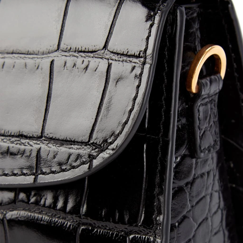 商品by FAR|BY FAR Women's Mini Croco Top Handle Bag - Black,价格¥1565,第4张图片详细描述