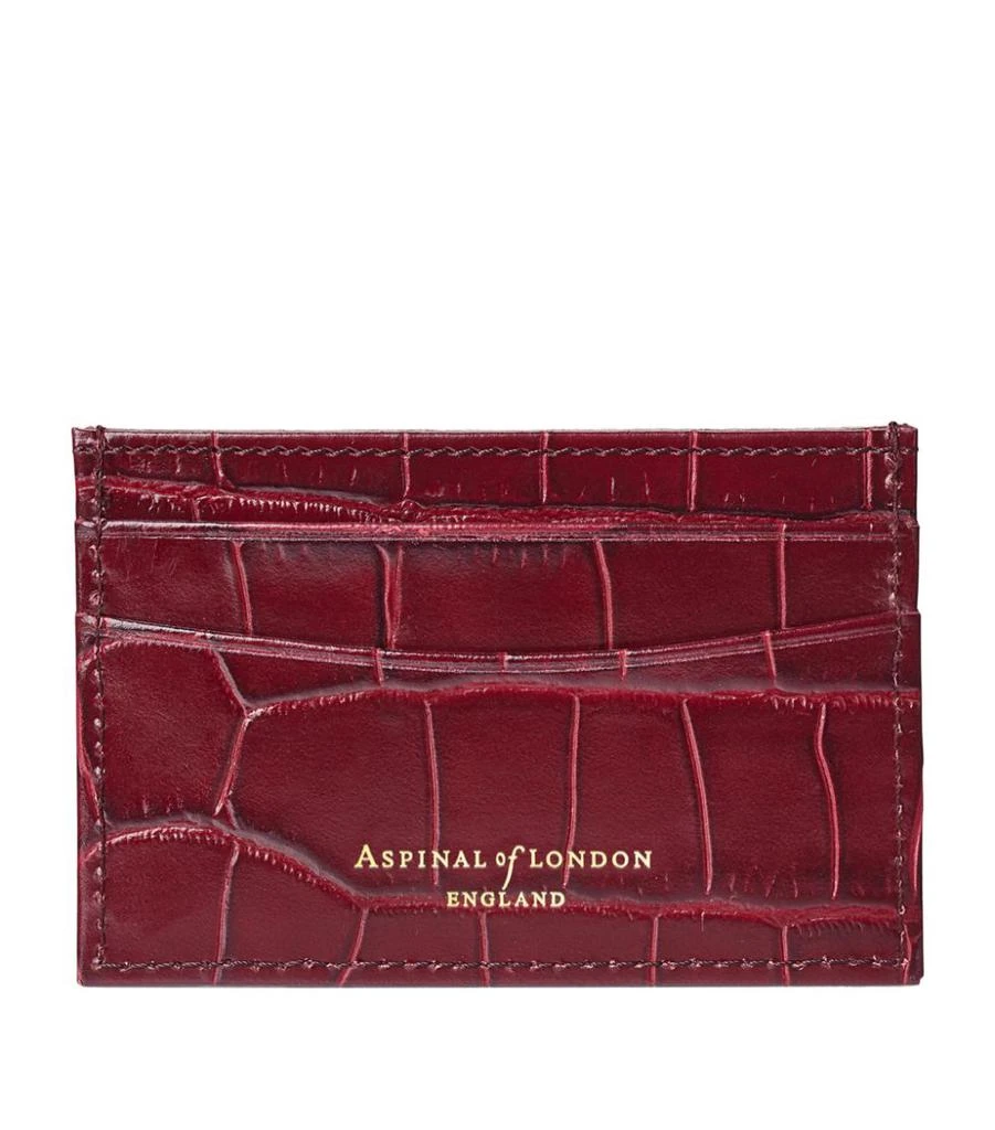 商品Aspinal of London|Croc-Embossed Leather Card Holder,价格¥401,第2张图片详细描述