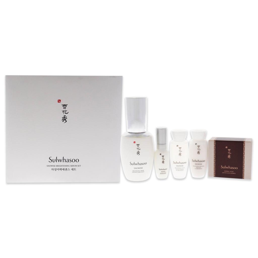 Snowise Brightening Serum Set by Sulwhasoo for Women - 5 Pc 1.7oz Serum, 8ml Serum, 15ml Water, 15ml Emulsion, 1.7oz Herbal Soap Red Ginger商品第1张图片规格展示