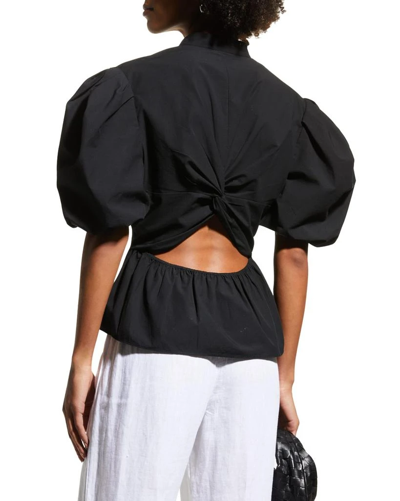 Draped Puff-Sleeve Blouse 商品