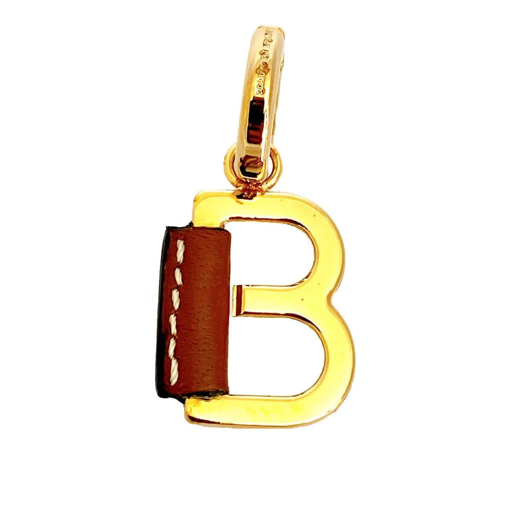 商品Burberry|Leather-Wrapped B Alphabet Charm in Light Gold/Tan,价格¥241,第1张图片