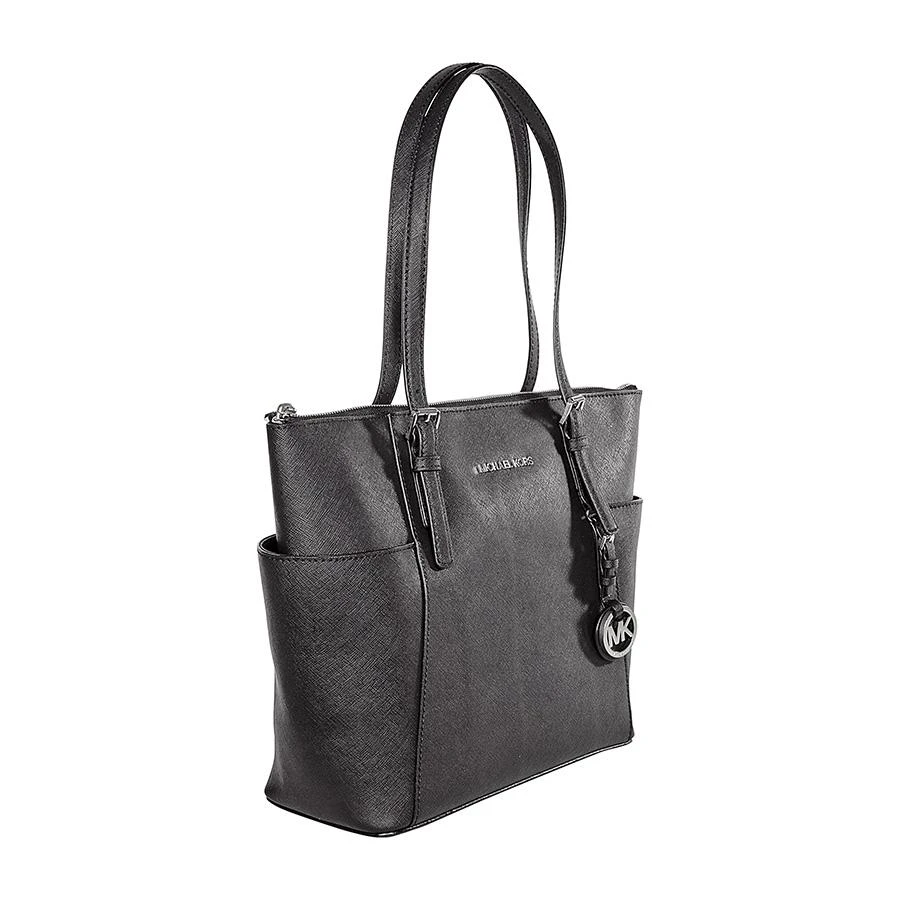 商品Michael Kors|Jet Set Black Saffiano Leather Zip-Top Tote,价格¥817,第2张图片详细描述