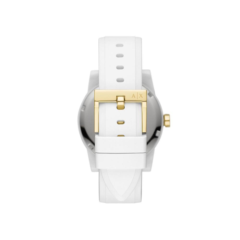 商品Armani Exchange|AX Women's White Silicone Strap Watch with Luggage Tag 36mm,价格¥869,第5张图片详细描述