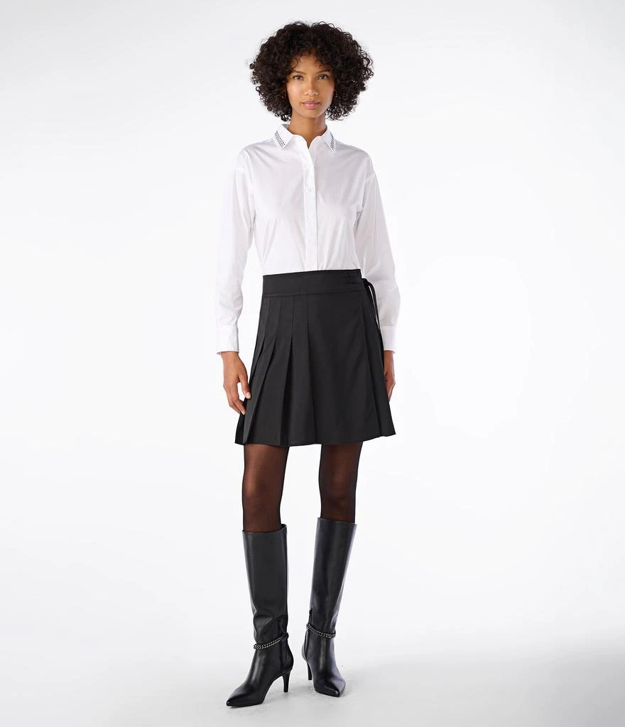 商品Karl Lagerfeld Paris|TIE WAIST MINI WRAP SKIRT,价格¥493,第4张图片详细描述