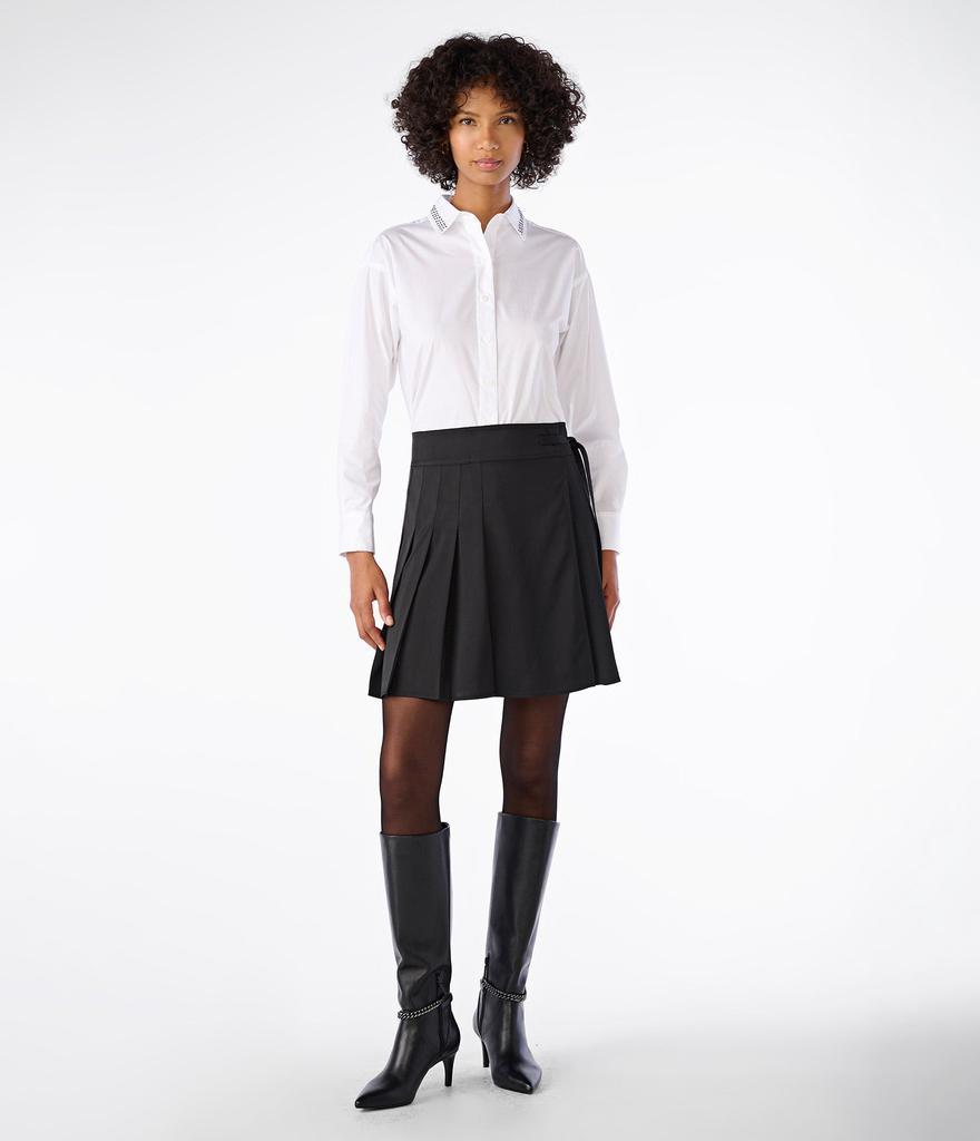 商品Karl Lagerfeld Paris|TIE WAIST MINI WRAP SKIRT,价格¥734,第6张图片详细描述