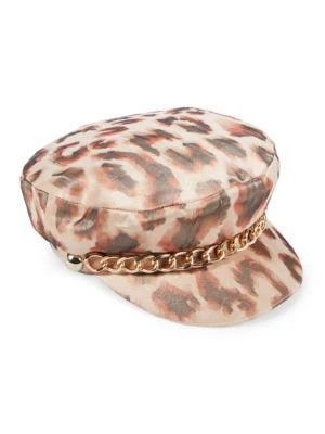 商品Eugenia Kim|Marina Animal Print Chain Trim Cap,价格¥517,第1张图片