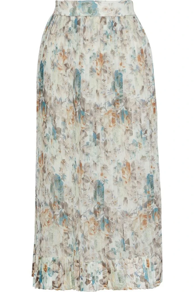 商品Zimmermann|Fleeting Folds pleated floral-print georgette midi skirt,价格¥1110,第1张图片