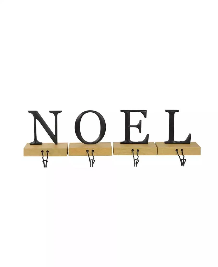 商品Northlight|Set of 4 Metal and Wood NOEL Christmas Stocking Holder,价格¥987,第1张图片