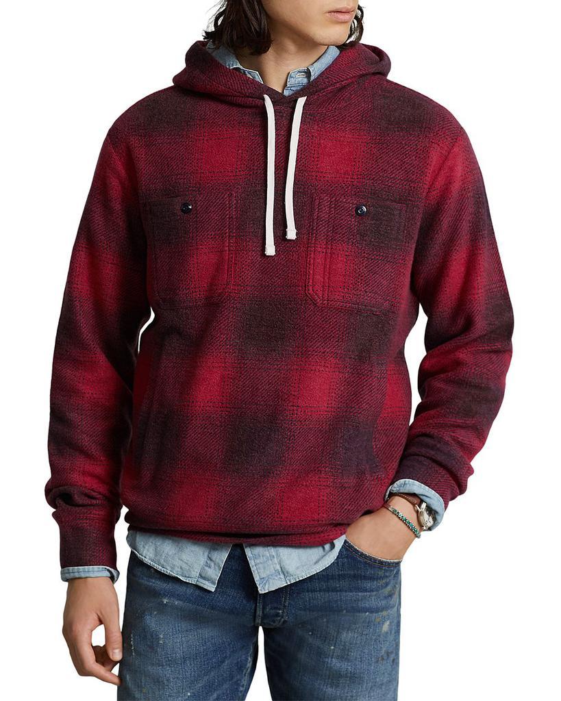商品Ralph Lauren|Plaid Brushed-Back Fleece Hoodie,价格¥1732,第1张图片