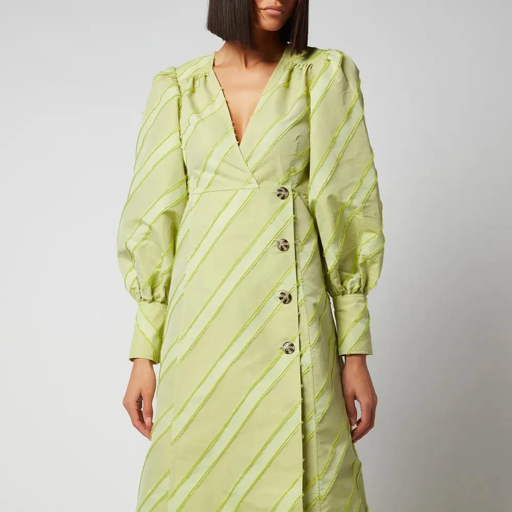 商品Ganni|Ganni Women's Stripe Taffeta Midi Dress,价格¥602,第3张图片详细描述