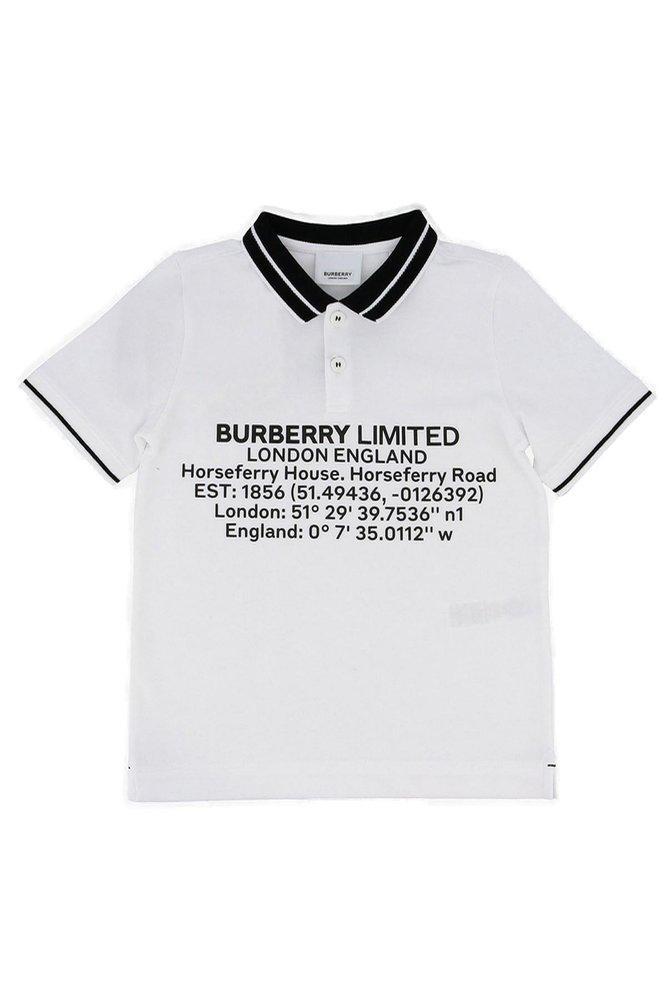 商品Burberry|Burberry Kids Logo Printed Short Sleeved Polo Shirt,价格¥999,第1张图片