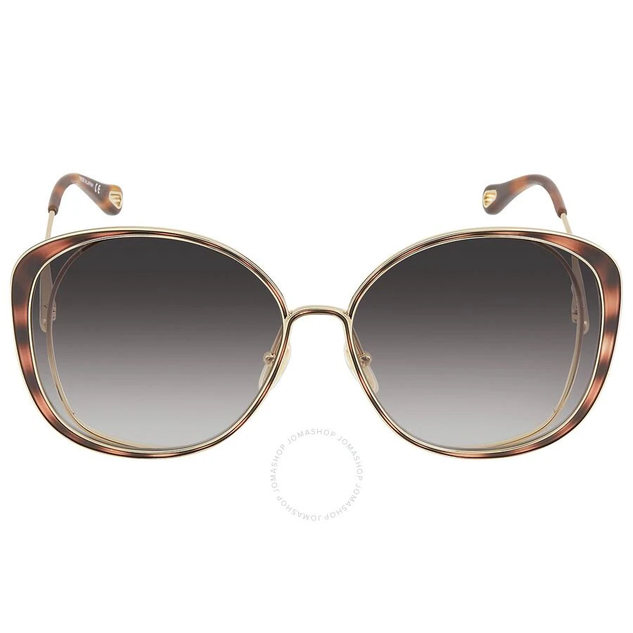 商品Chloé|Chloe Grey Gradient Cat Eye Ladies Sunglasses CH0036S 001 63,价格¥1476,第1张图片