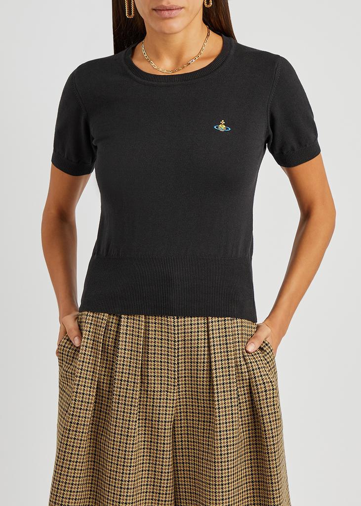 商品Vivienne Westwood|Bea black cotton and cashmere-blend top,价格¥2232,第4张图片详细描述