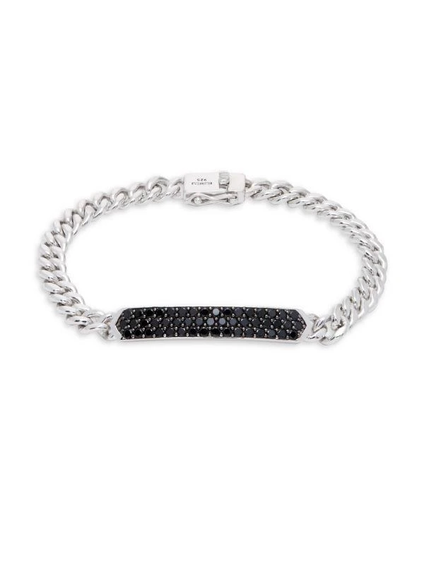 商品Effy|925 Sterling Silver & Black Spinel Bar Pendant Chain Bracelet,价格¥2626,第1张图片