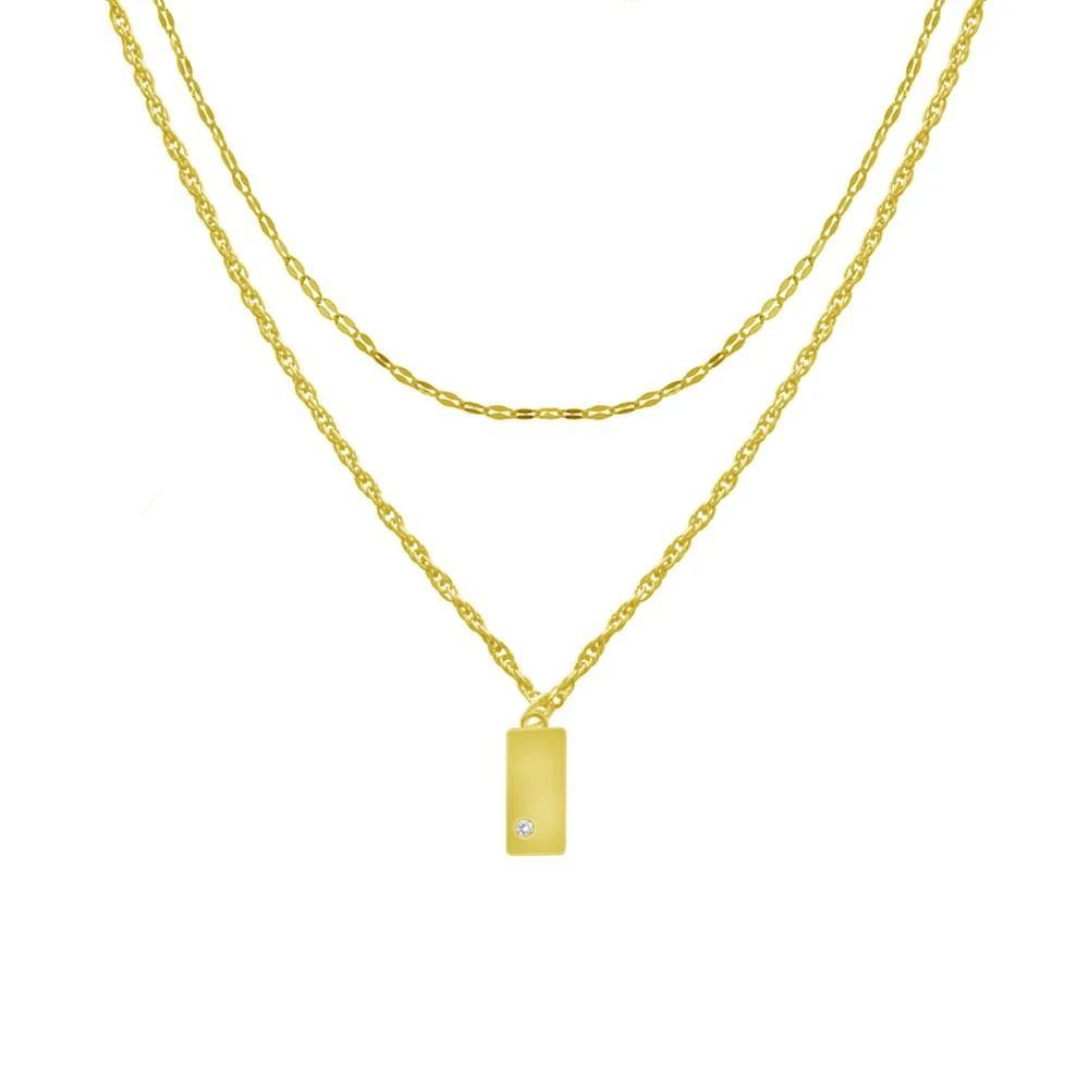 商品Essentials|Double Strand Chain Necklace with Pendant Drop, Gold Plate 16"+2" extender,价格¥225,第1张图片