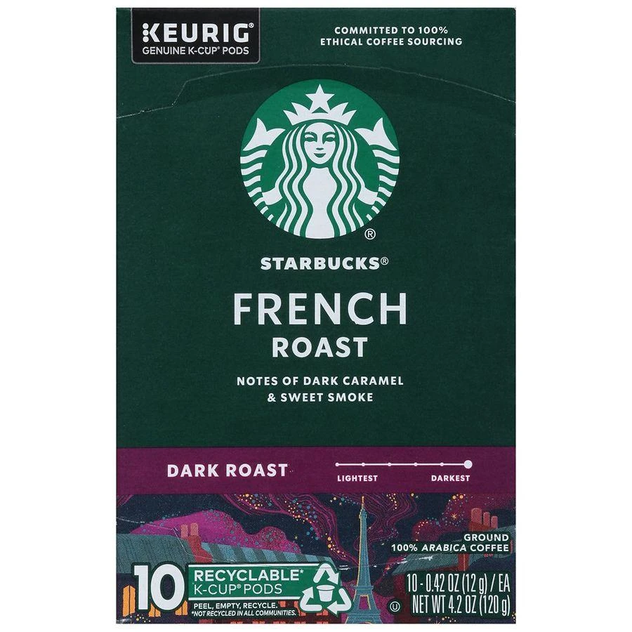 商品Starbucks|K-Cup Coffee Pods¿Dark Roast Coffee¿French Roast¿100% Arabica French Roast,价格¥60,第1张图片