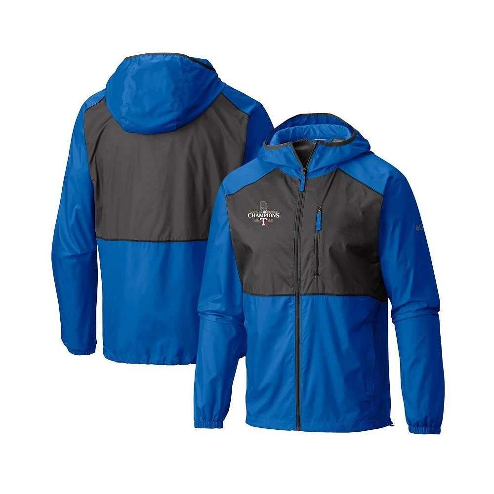 商品Columbia|Men's Royal, Charcoal Texas Rangers 2023 World Series Champions Flash Forward Full-Zip Windbreaker Jacket,价格¥673,第1张图片