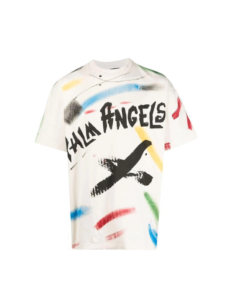 商品Palm Angels|Palm Angels Brush Strokes Classic Tee Off,价格¥2926,第1张图片