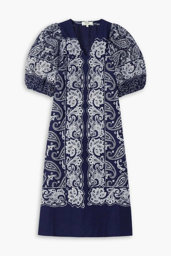 商品Sea|Theodora embroidered printed cotton-voile midi dress,价格¥1616,第1张图片